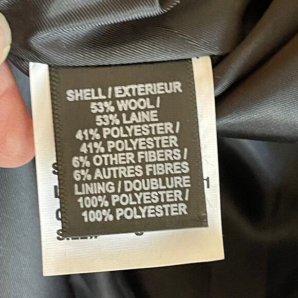 Sam Edelman Womens Black Wool Blend Double Breasted Cutaway Coat Size Small NEW - Picture 9 of 10